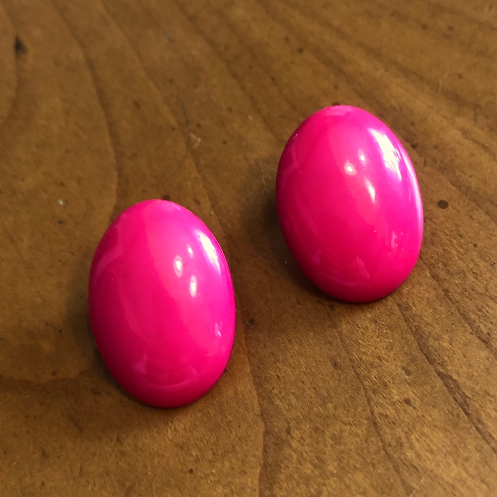 Vintage Pink Plastic Earrings